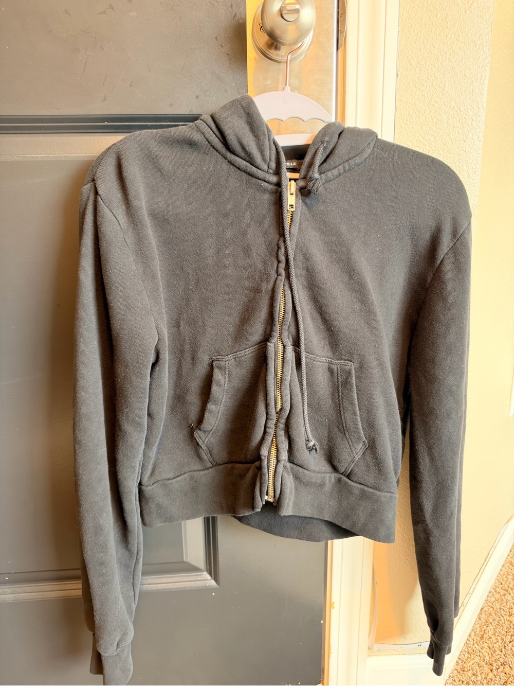 Brandy Melville cropped zip-up sweatshirt